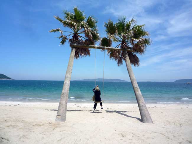 椰子の木ブランコ　糸島女子旅